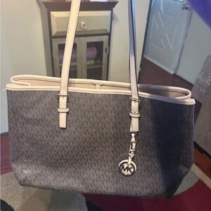 Michael Kors Signature Brown and Cream Tote